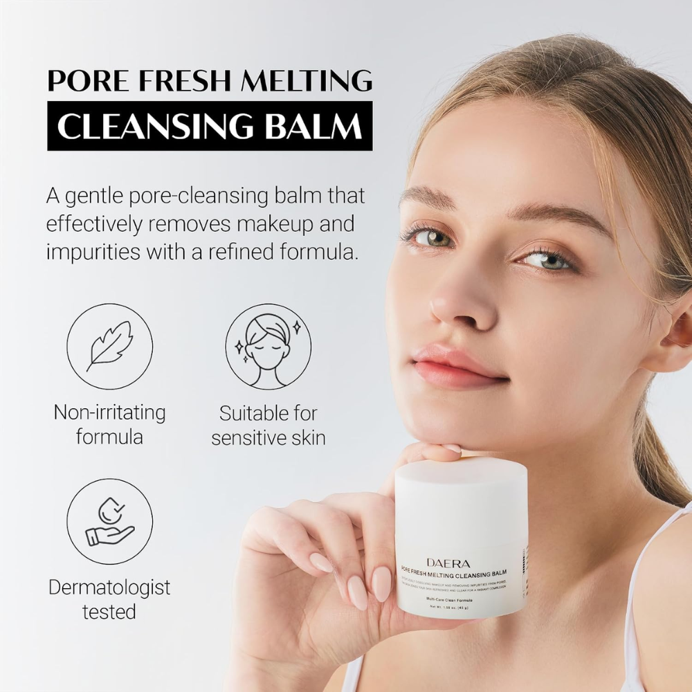 DAERA Pore Fresh Melting Cleansing Balm – Pore Cleansing & Makeup Remover, 45g