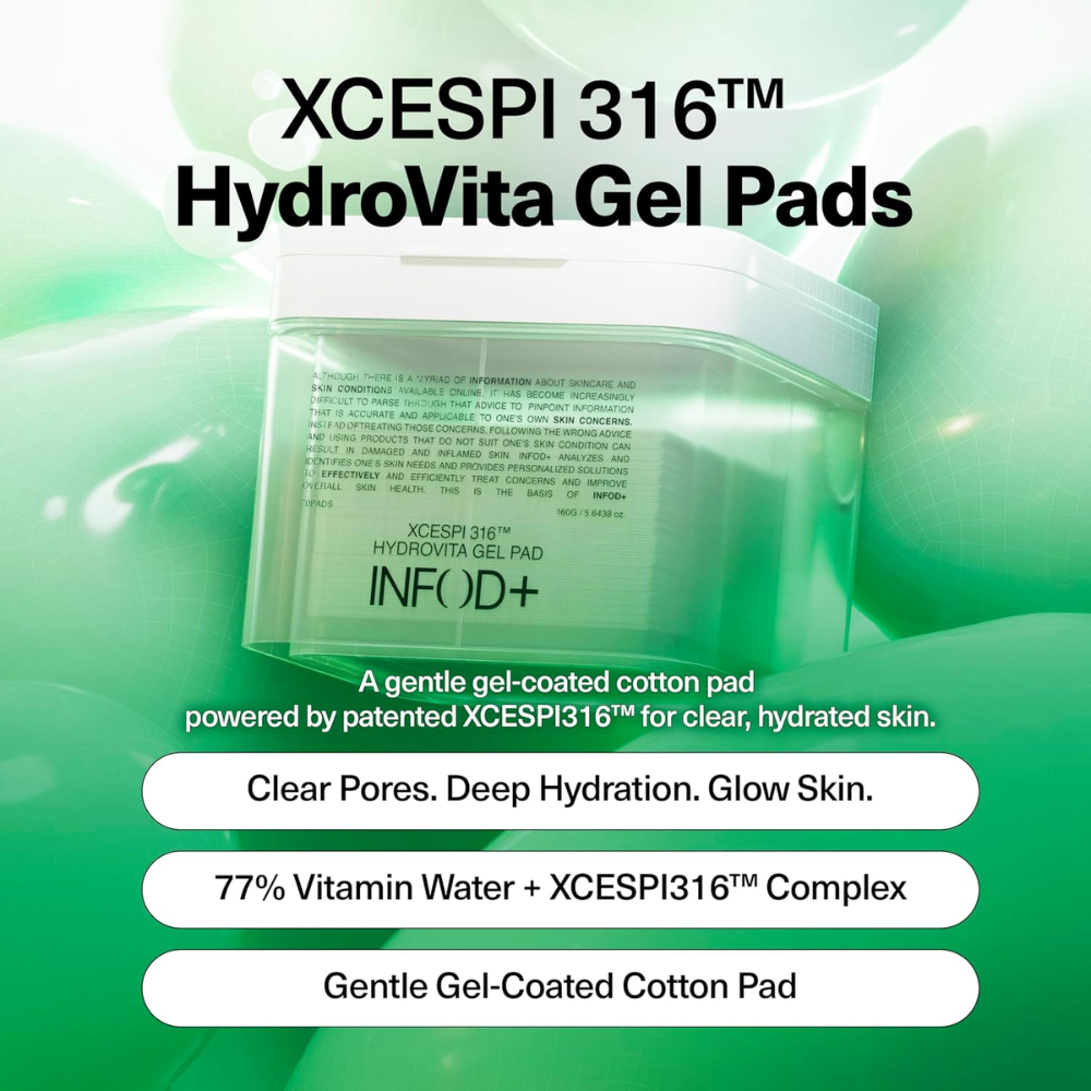 INFOD+ XCESPI316™ HydroVita Cooling Gel Toner Pads – 70 Pads