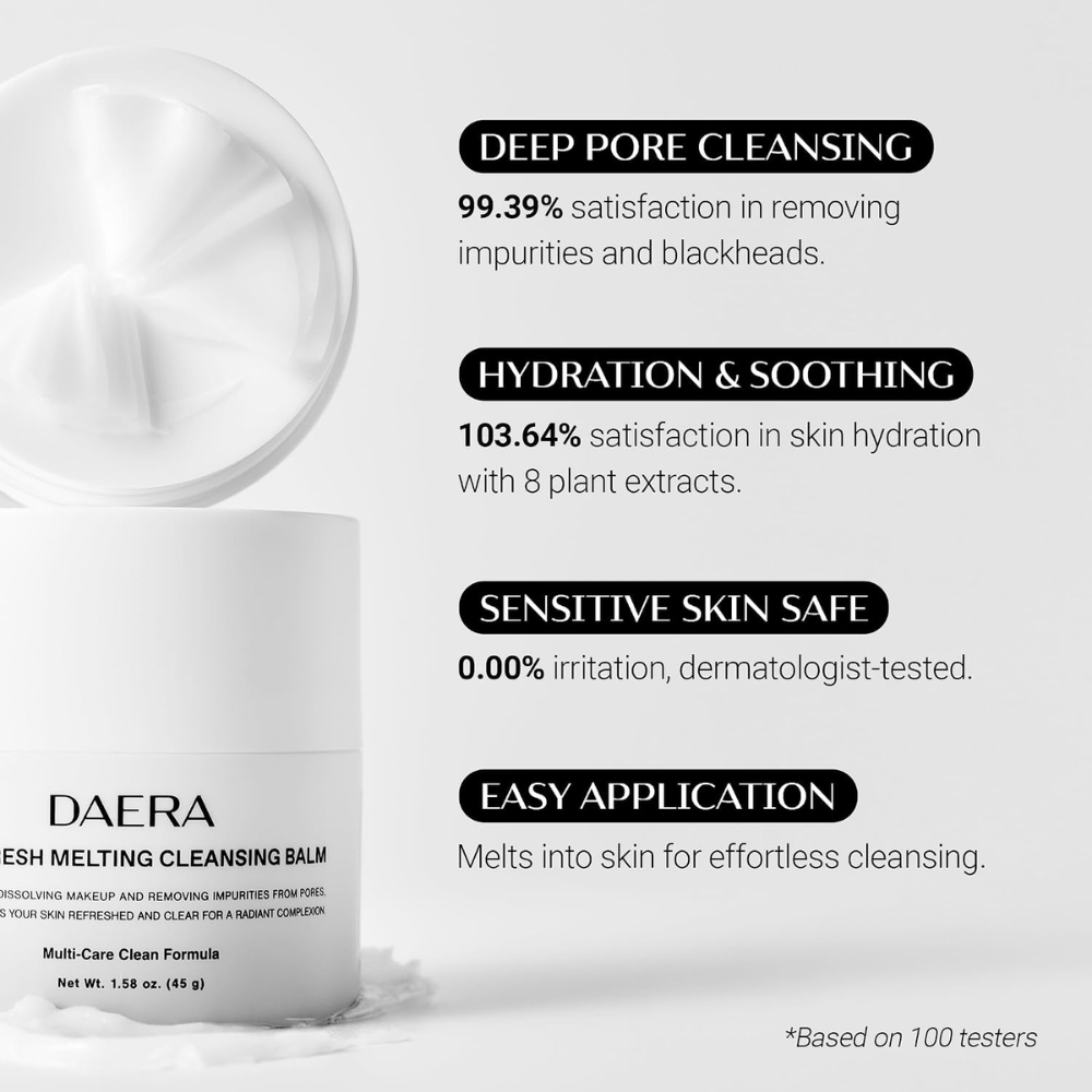 DAERA Pore Fresh Melting Cleansing Balm – Pore Cleansing & Makeup Remover, 45g