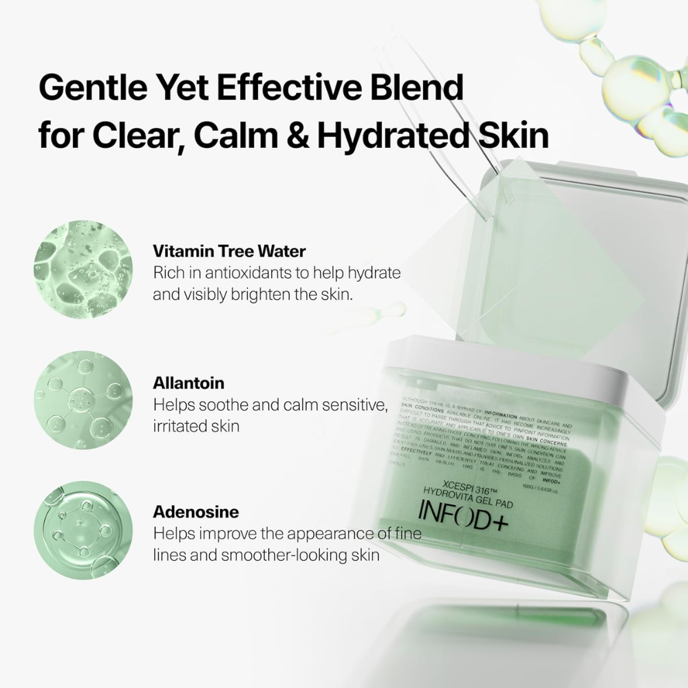 INFOD+ XCESPI316™ HydroVita Cooling Gel Toner Pads – 70 Pads